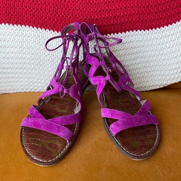 Sam Edelman Shoes - Sam Edelman Gemma Magenta Suede Gladiator Sandals - Size 7.5